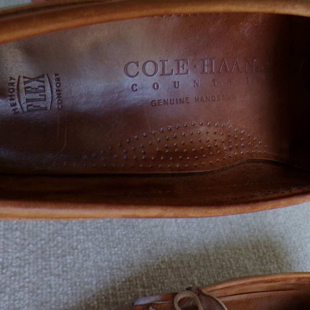 Cole Haan Vintage Mens Tassel Kiltie Loafers Tan Leather Handsewn | 10D (est.) - Picture 11 of 11